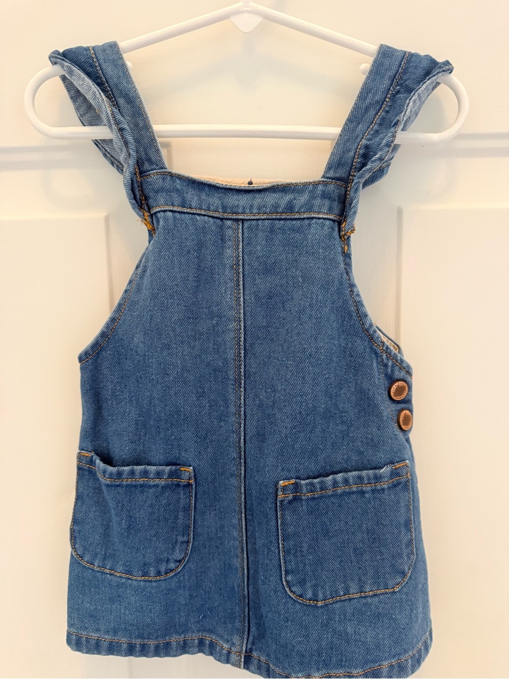 Zara Blue Denim Girls' Overall Dress